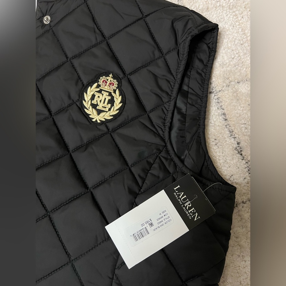 Ralph Lauren Quilted Vest Black M NWT — Timeless Old Money Elegance - Picture 5 of 7